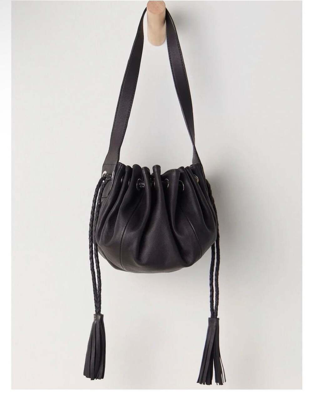 Free People Piper Drawstring Leather Pouch